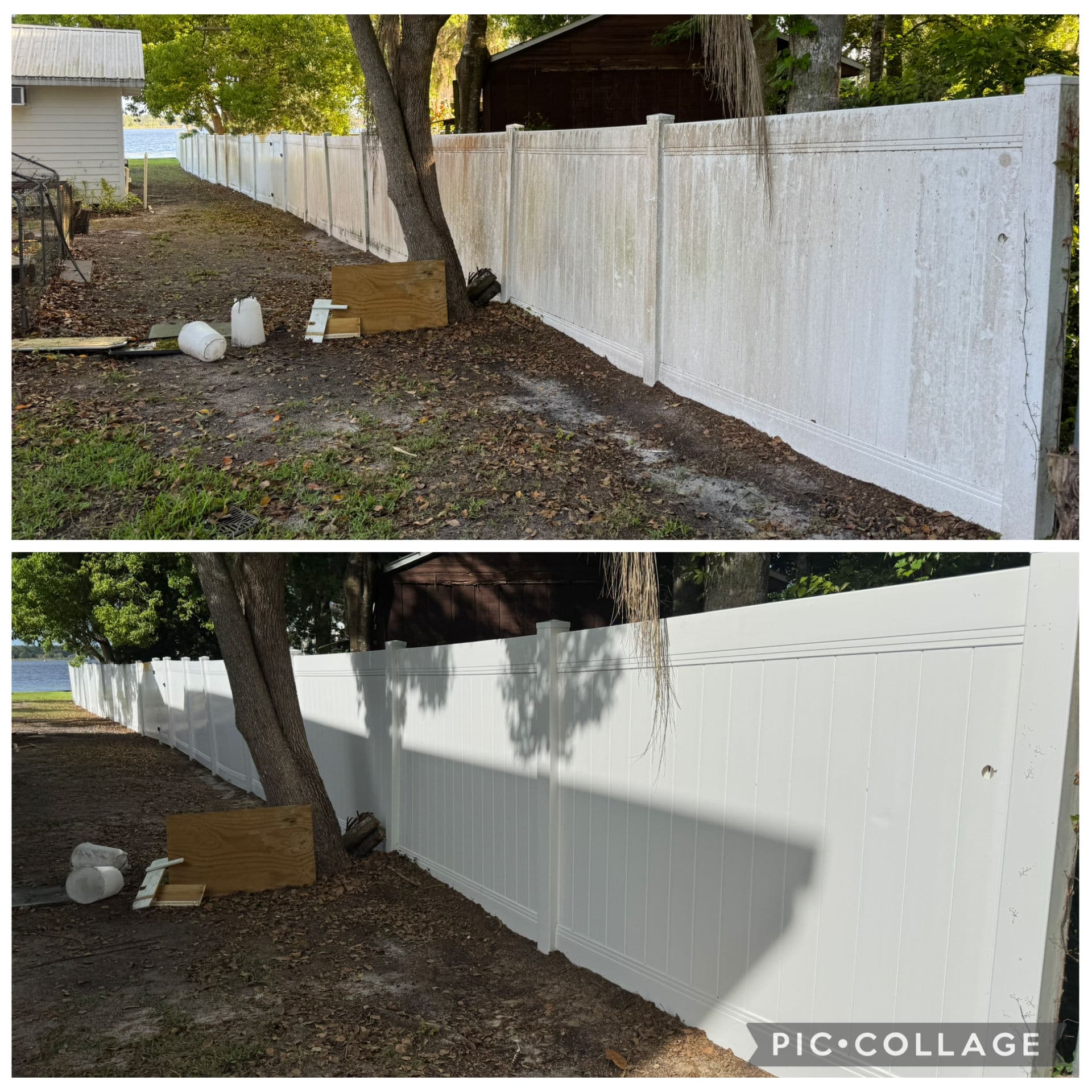 Project vinyl fence soft wash brings back the white in sanford fl image